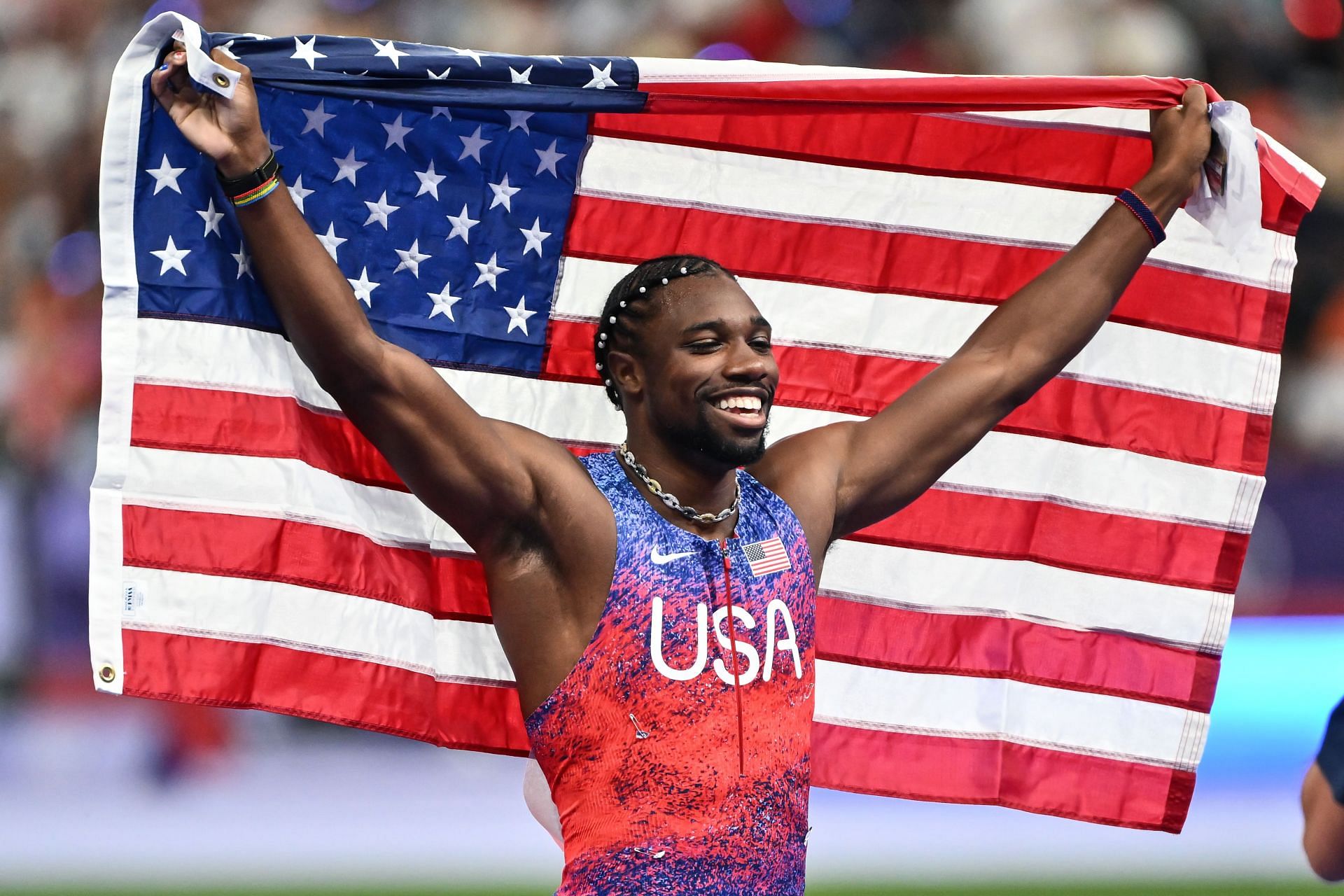 Noah Lyles at the Paris Olympics 2024. (Photo by Image Photo Agency/Getty Images)