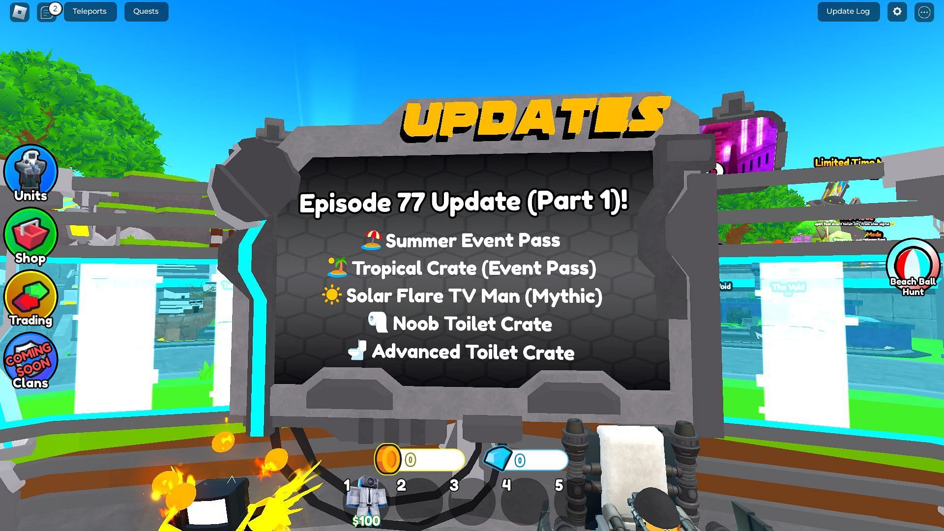 In-game update log (Image via Roblox)