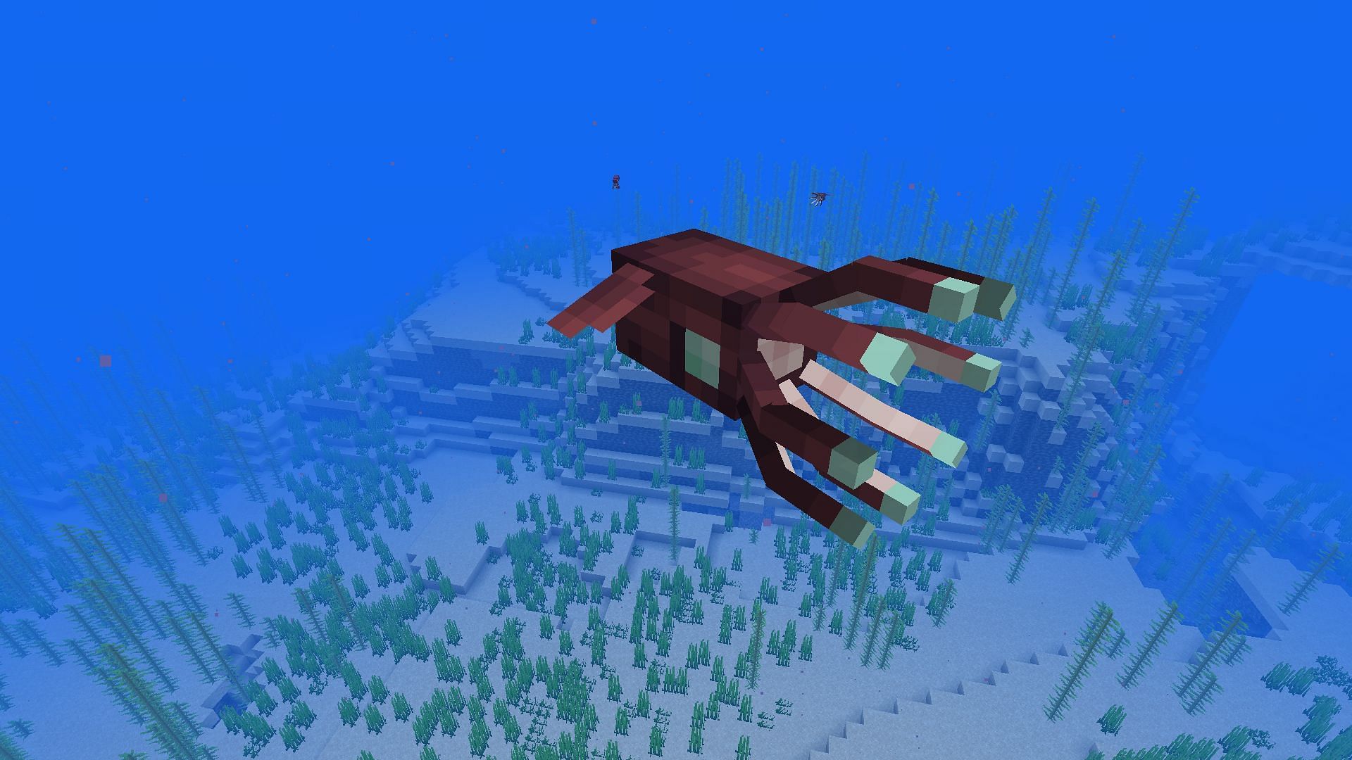 A vampire squid swimming in the Hybrid Aquatic Minecraft mod. (Image via Hybridlabs.mc/Modrinth || Mojang Studios)