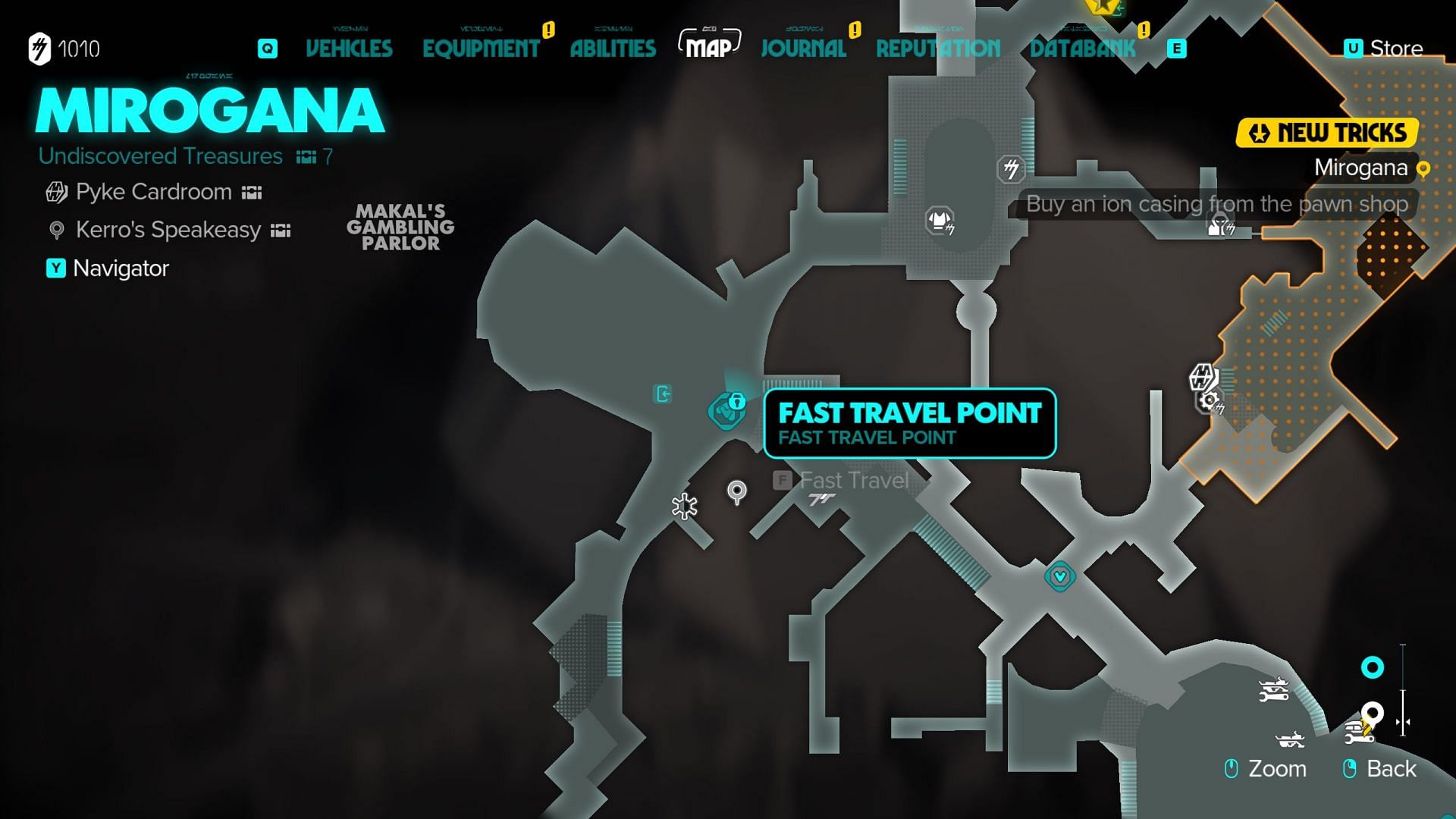 Select a fast travel point on the map to teleport to it. (Image via Ubisoft)