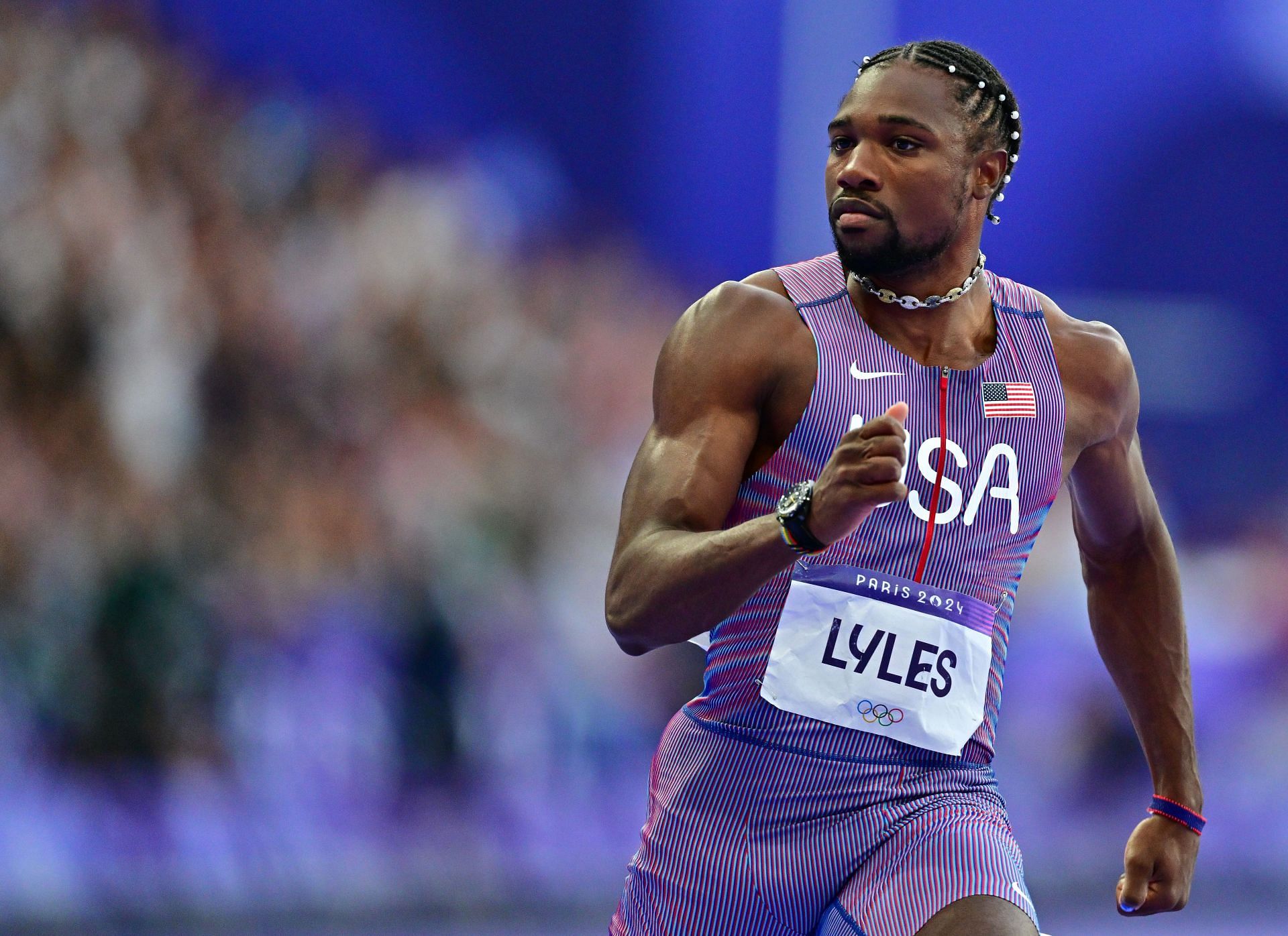 Noah Lyles at the Paris Olympics (Source: Getty)