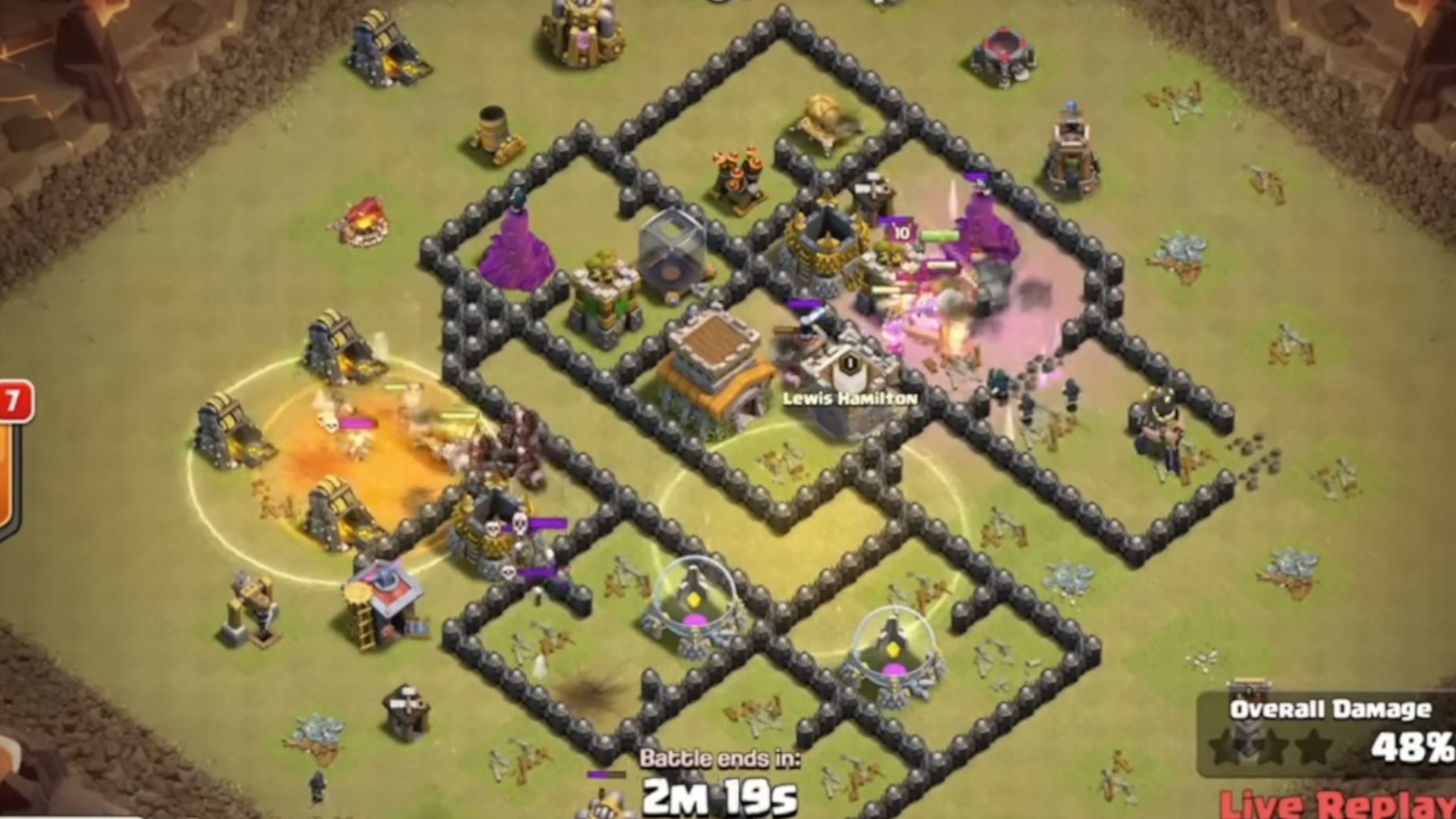 Town Hall 8 GoHo attack strategy in Clash of Clans (Image via SuperCell)