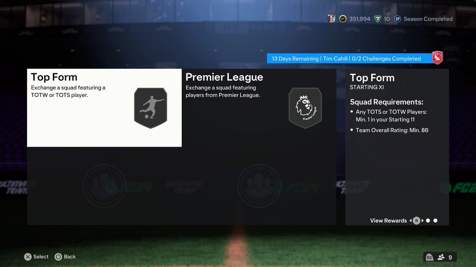 The SBC has two segments (Image via EA Sports)