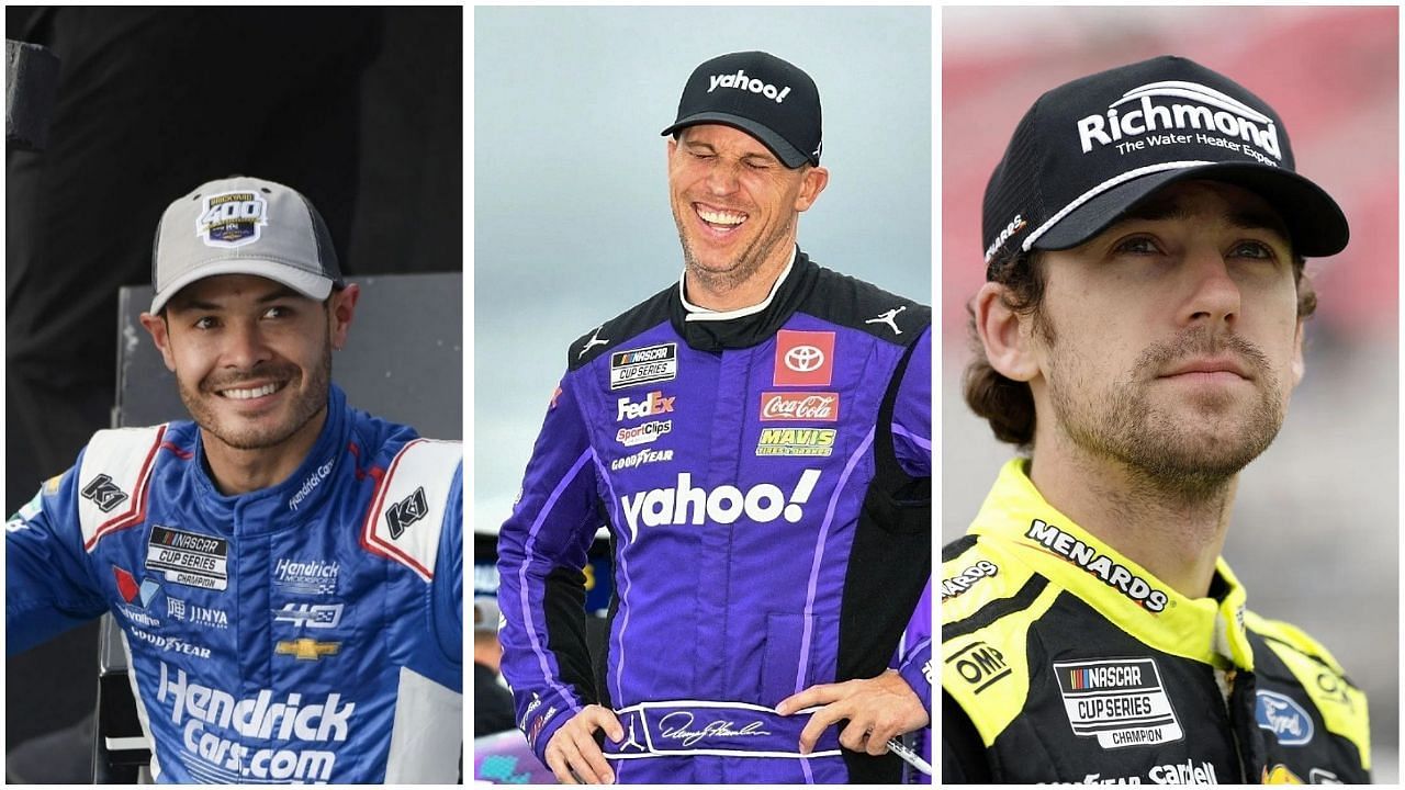 Kyle Larson of HMS, Denny Hamlin of JGR and Ryan Blaney of Team Penske. Credit: Getty Images.