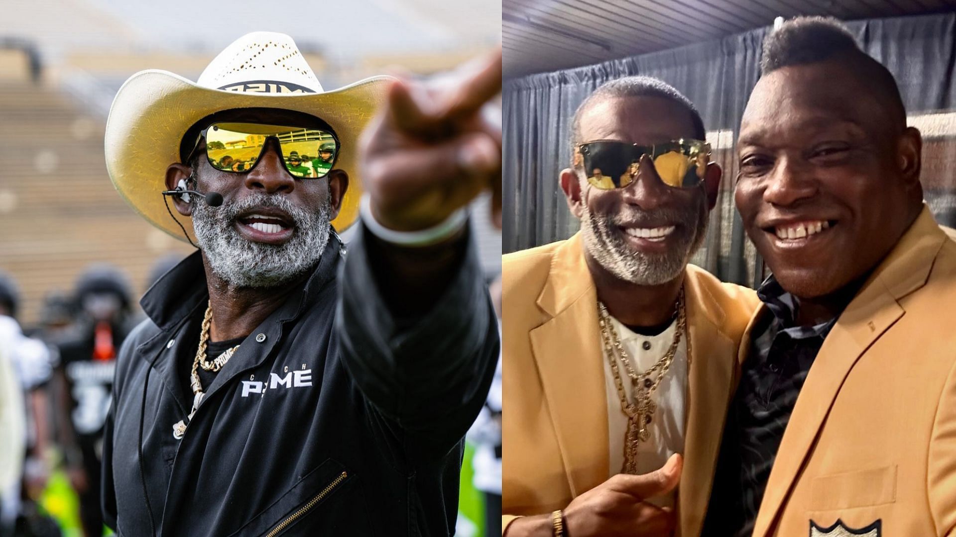 Colorado coach Deion Sanders and graduate assistant Warren Sapp (Colorado &amp; Sapp