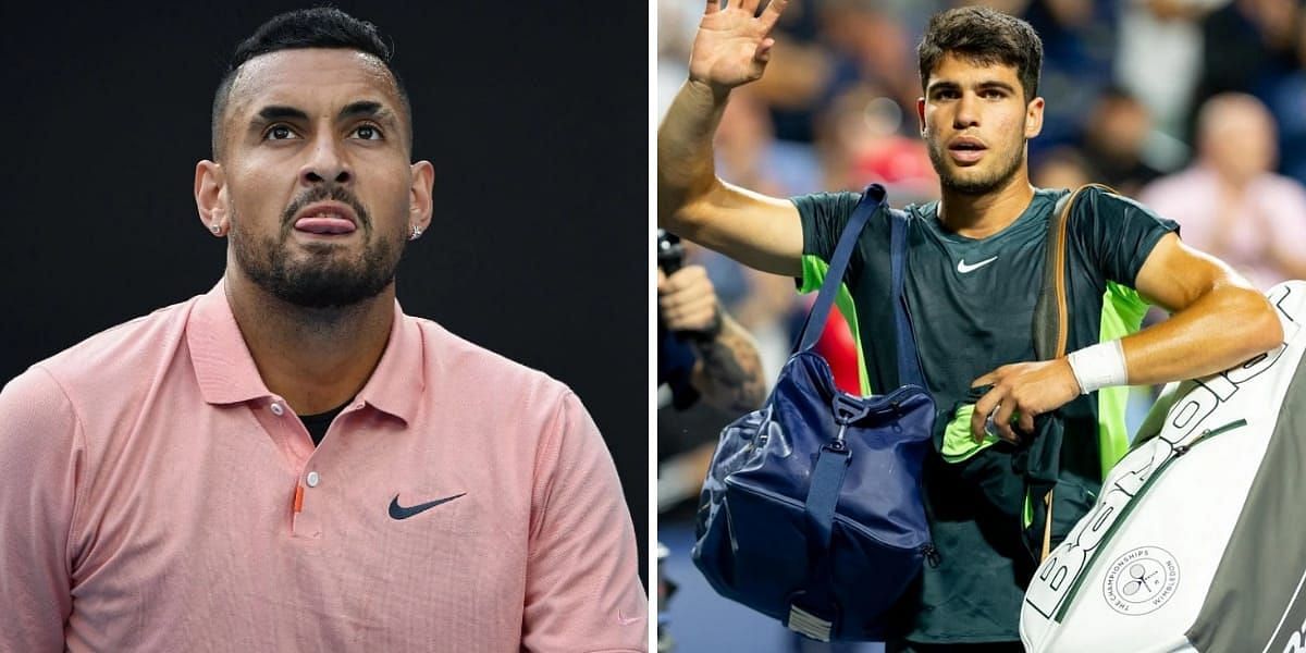 Nick Kyrgios (L) &amp; Carlos Alcaraz (R) (Image source: GETTY)