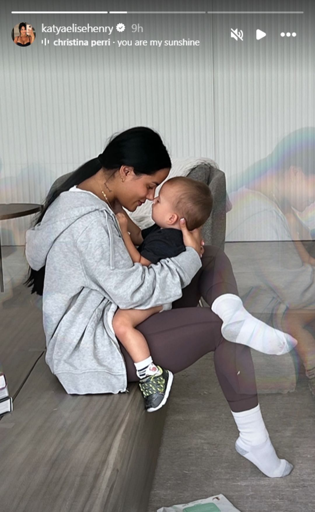 Katya embracing her son (Image: Katya Elise Henry Instagram)