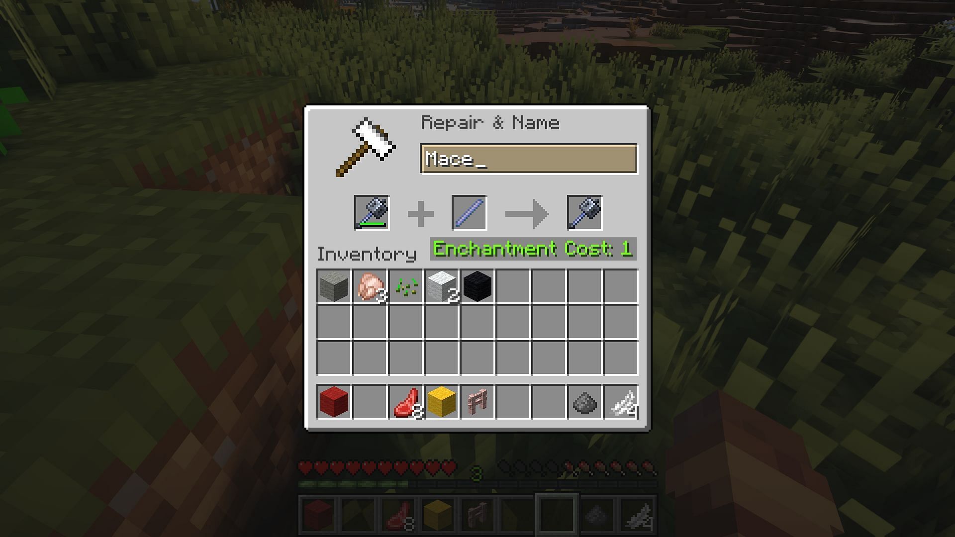 Breeze rods are amazing for keeping a mace healthy until mending can be placed on it (Image via Mojang)