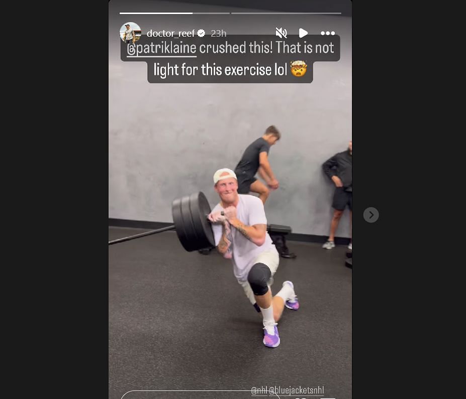 Laine working out