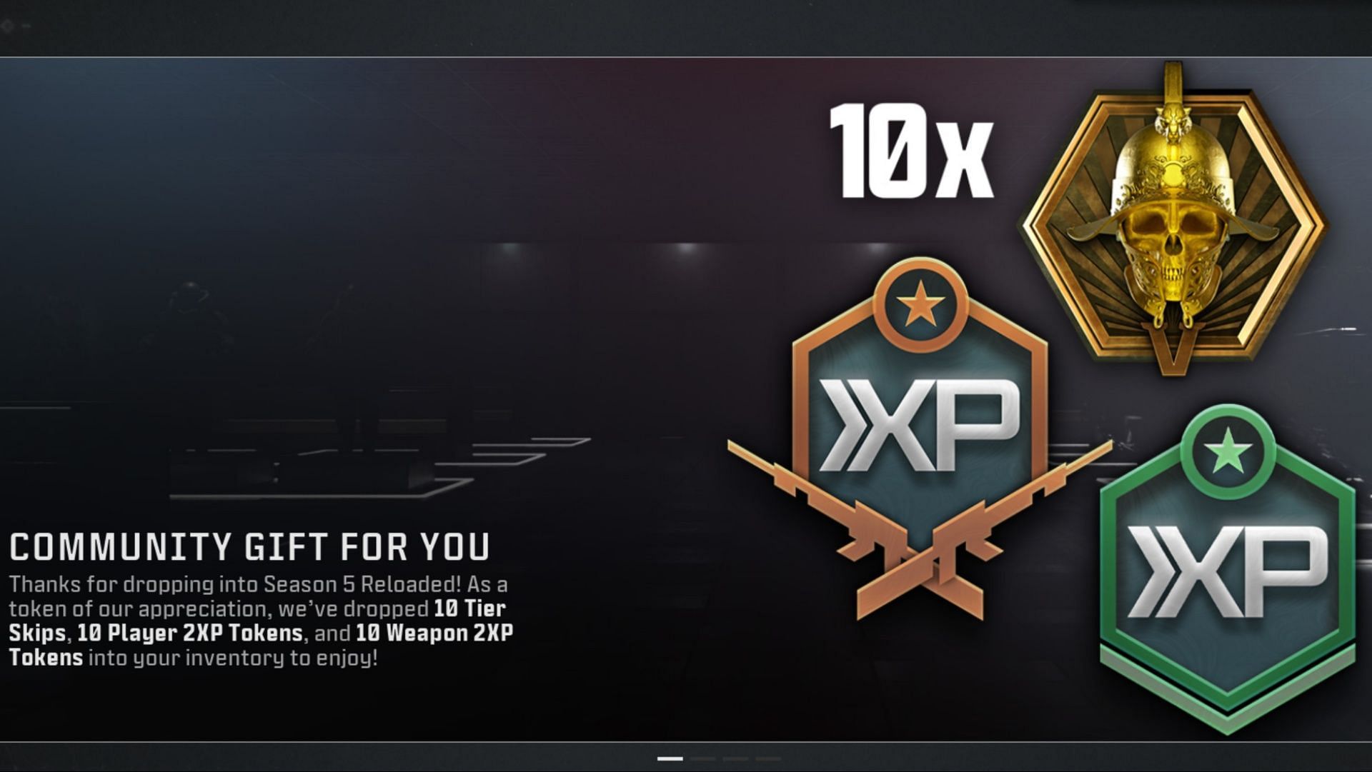 Community Gift Pack offered to the fanbase as part of Season 5 Reloaded (Image via Activision)