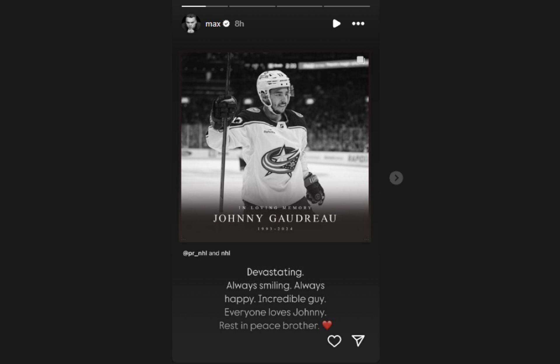 Max Domi of the Toronto Maple Leafs pays tribute to Johnny Gaudreau Evander Kane of the Edmonton Oilers remembers Johnny Gaudreau with Evander Kane of the Edmonton Oilers remembers Johnny Gaudreau with a touching tribute.