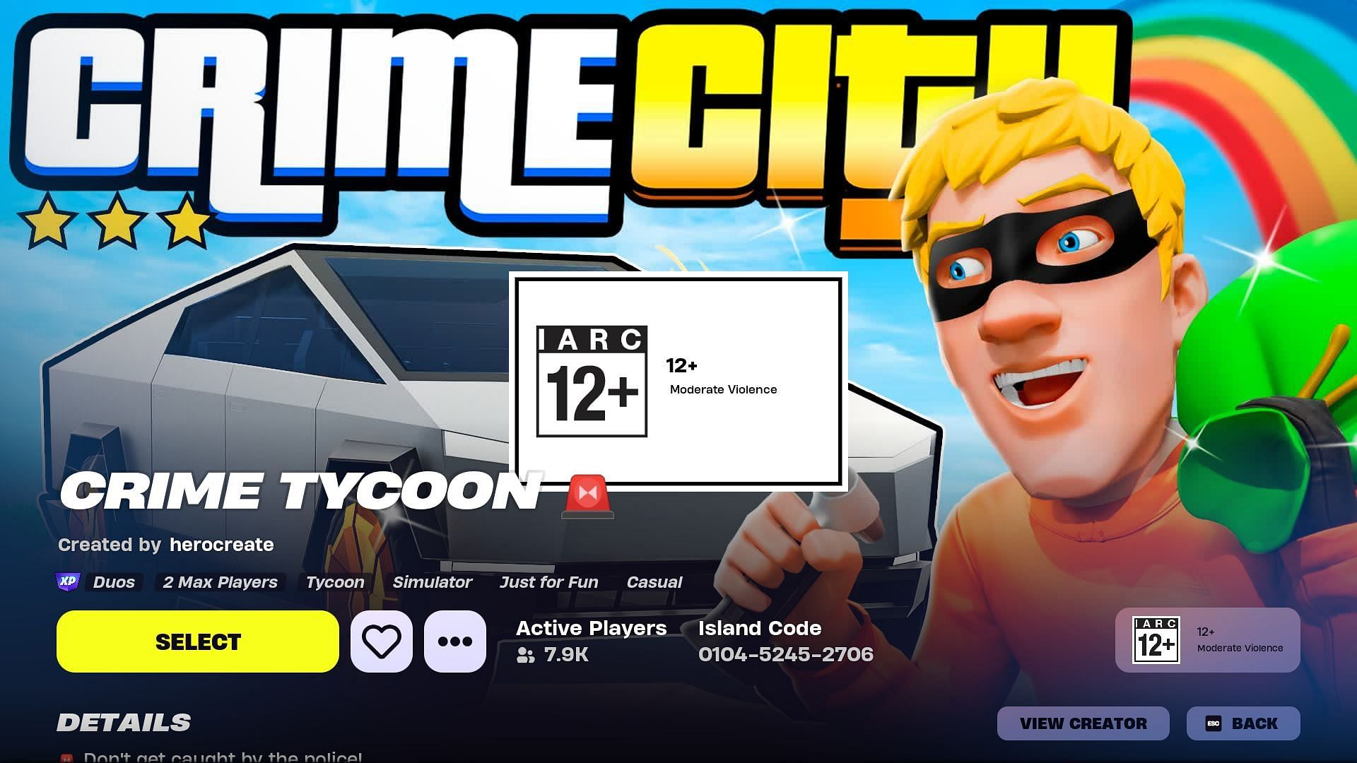 Crime Tycoon is a thrilling tycoon experience (Image via Epic Games)