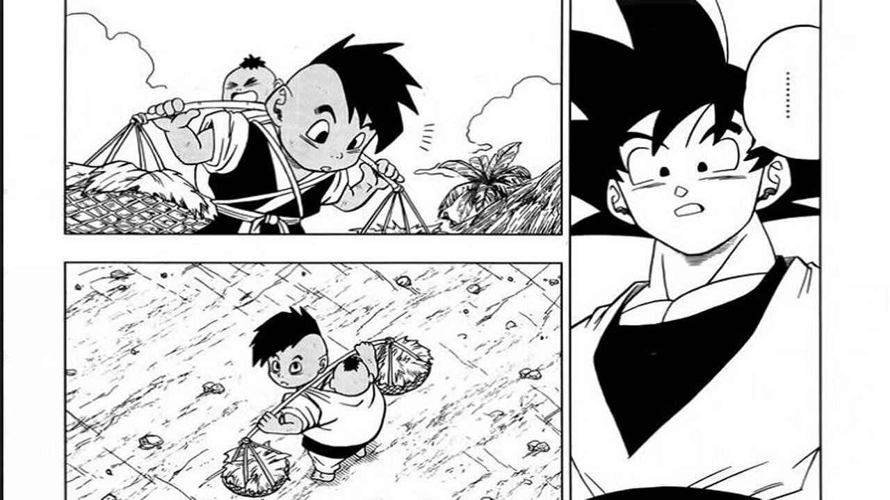 Goku meeting Uub in the Dragon Ball Super manga (Image via Shueisha).