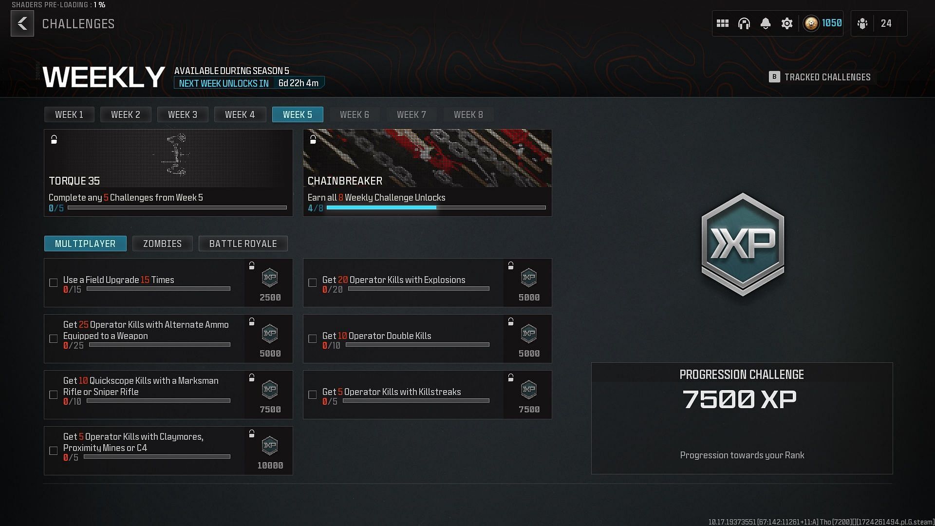 All MW3 Multiplayer Season 5 Week 5 challenges and rewards (Image via Activision)