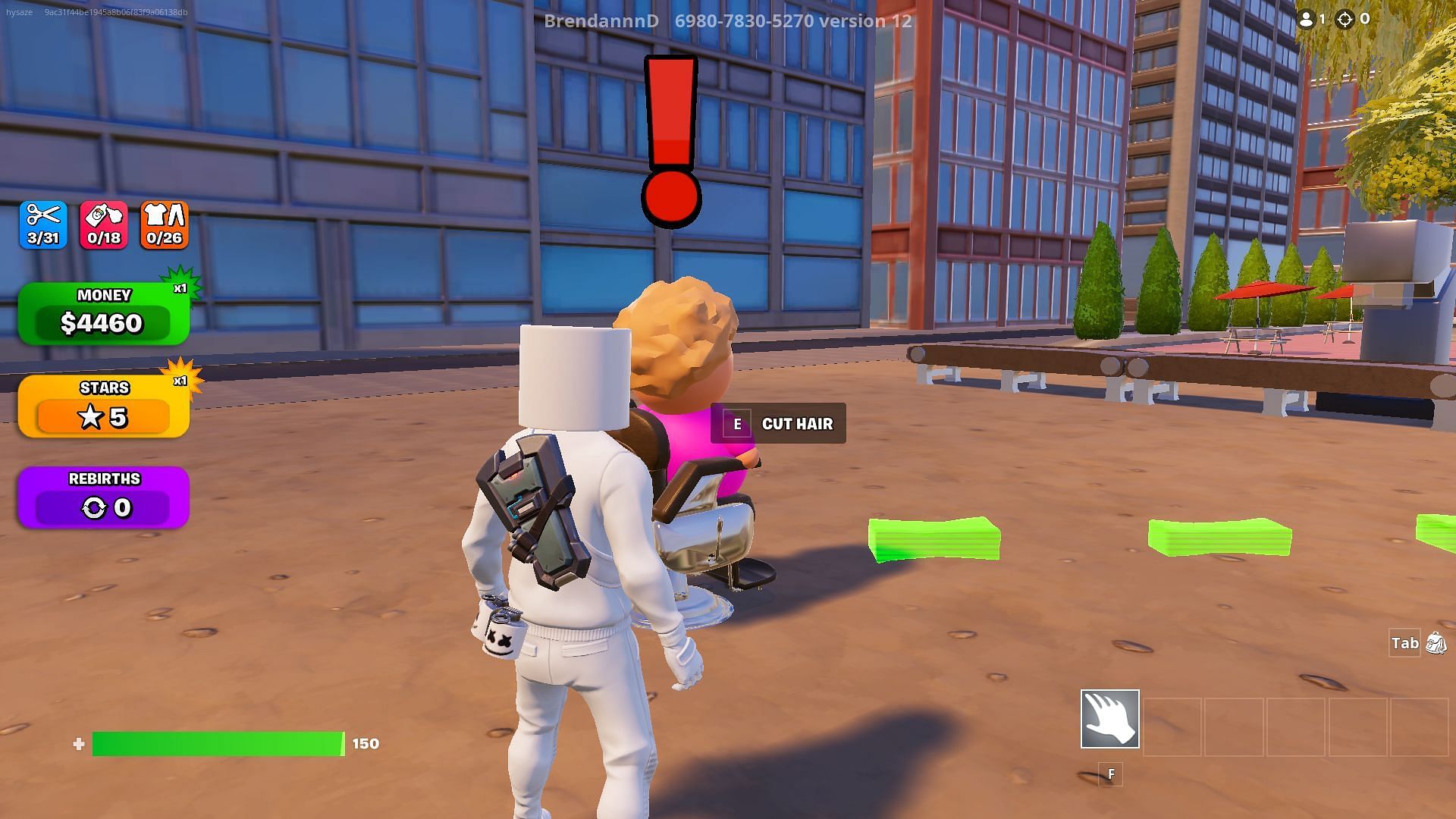 Fortnite Barber Simulator in-game (Image via Epic Games)