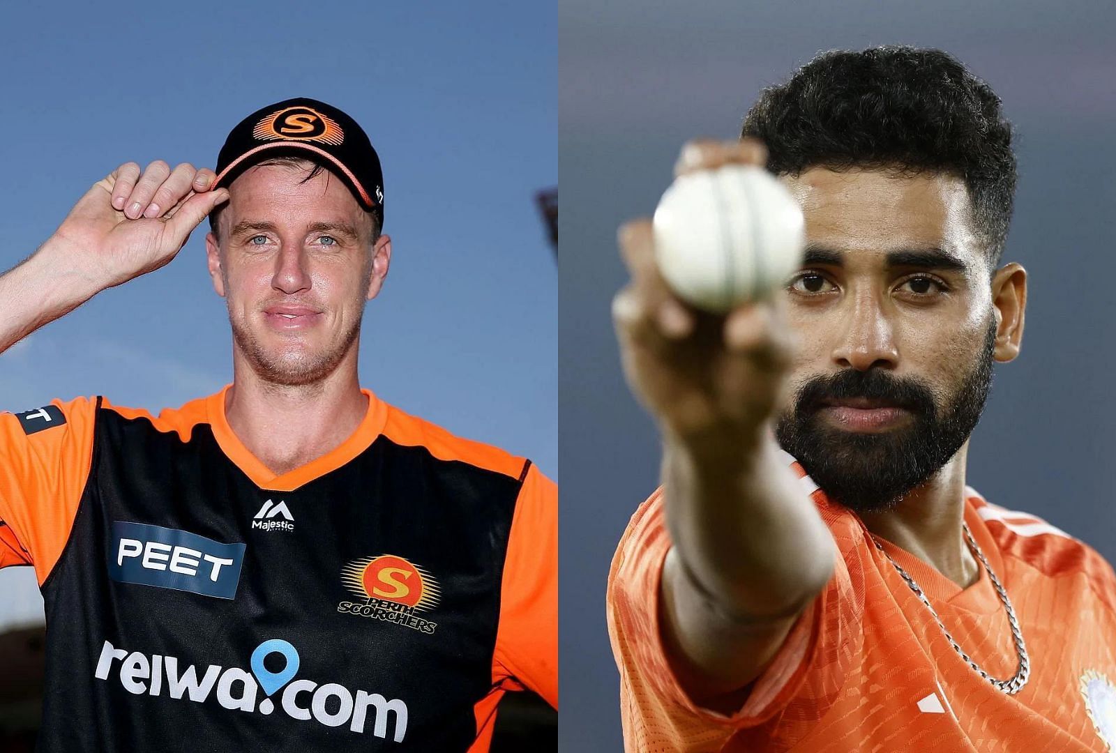 Morne Morkel (L) and Mohammed Siraj.