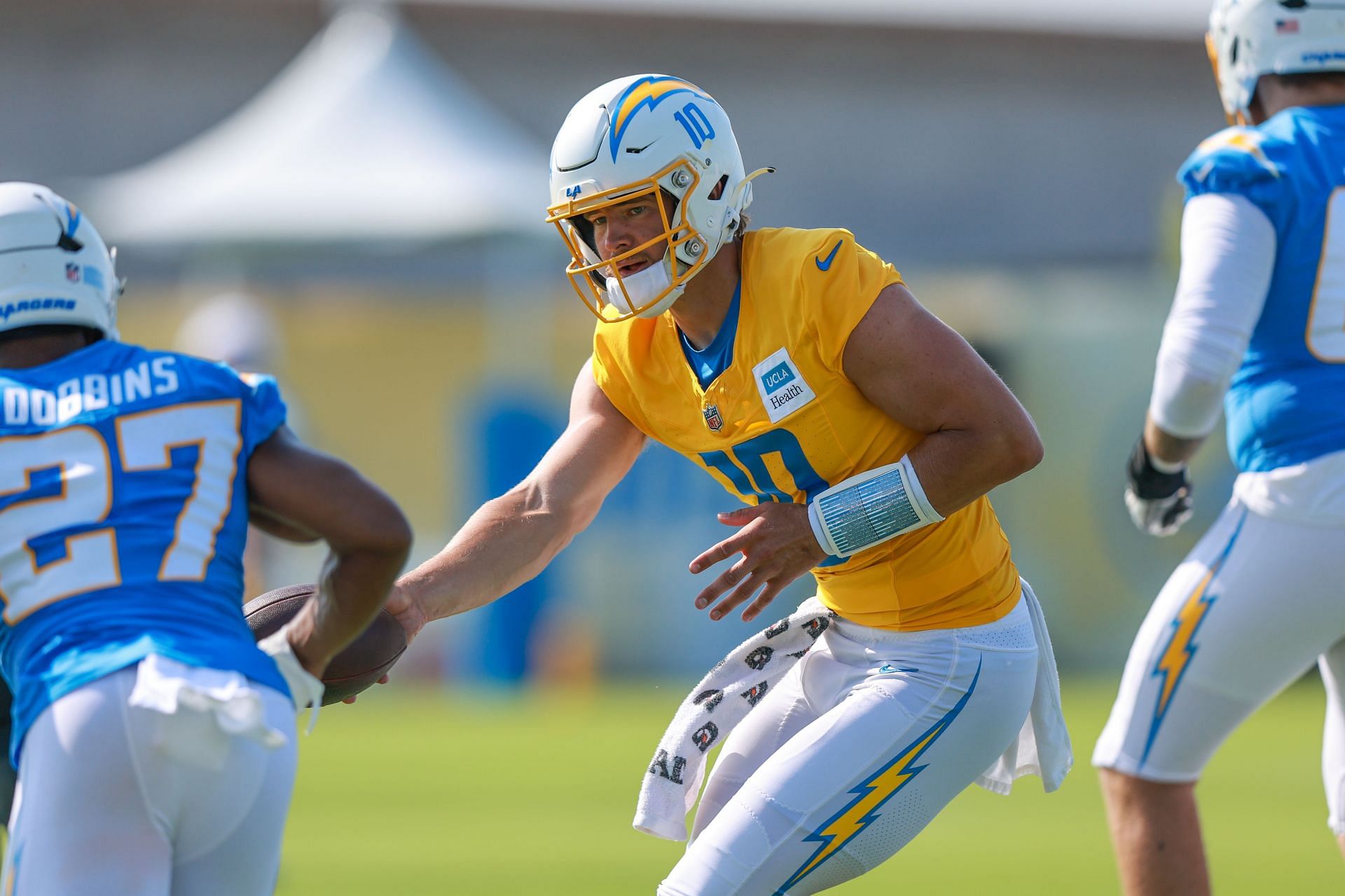 Justin Herbert at Chargers Training Camp - Source: Getty