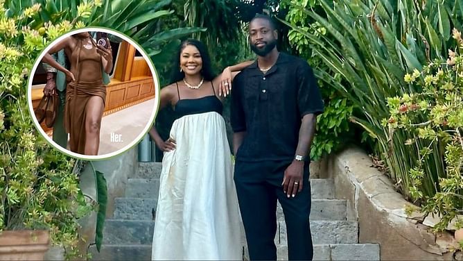 "Late Night Shenanigans" - Dwyane Wade and wife Gabrielle Union go barefoot rocking a mint and brown combo on a cruise boat