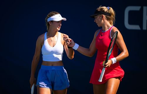 Anna Kalinskaya (L) and Katie Boulter (R) at the 2024 US Open. (Images: All via Getty)