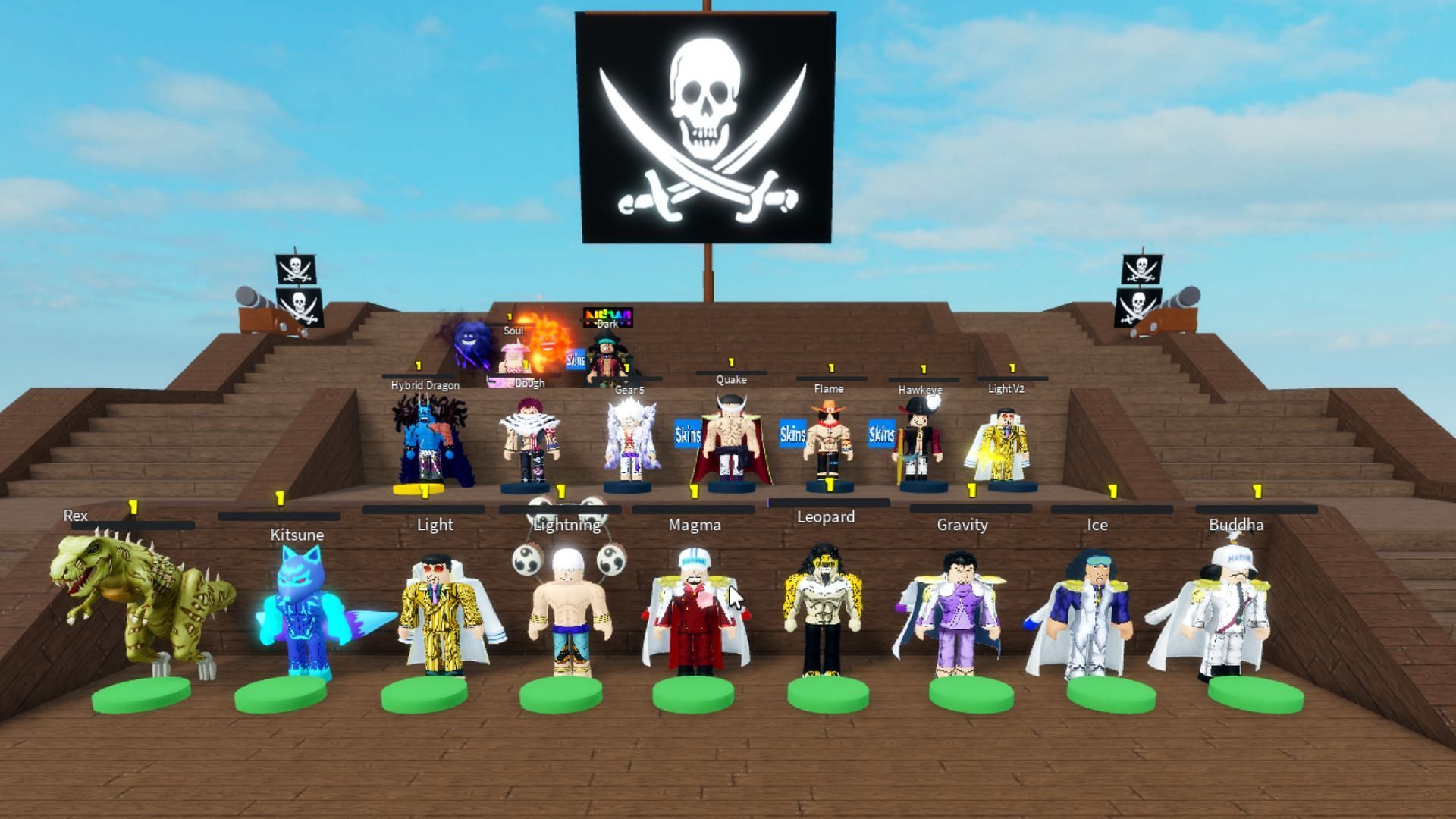 Play any character you want in Fruit Arena (Image via Roblox)