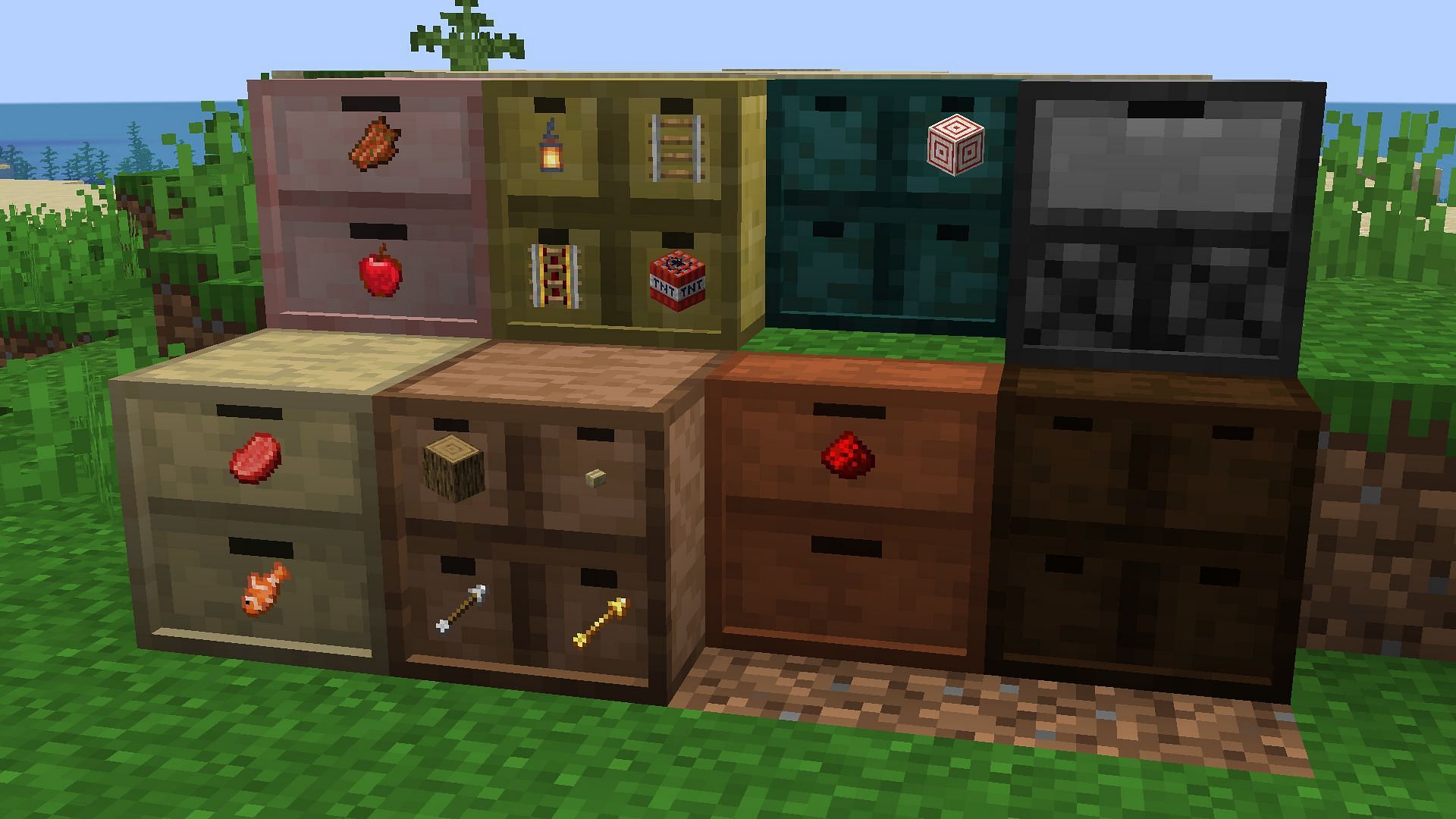 A variety of storage drawers (Image via Mojang)