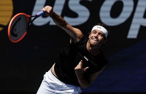 Taylor Fritz practicing at the 2024 US Open. (Image: Getty)