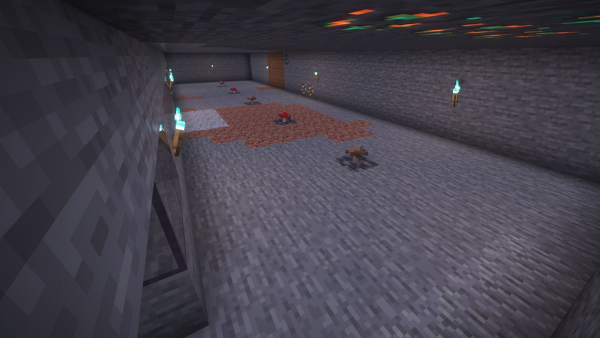 Mushrooms planted on marked blocks (Image via Mojang)