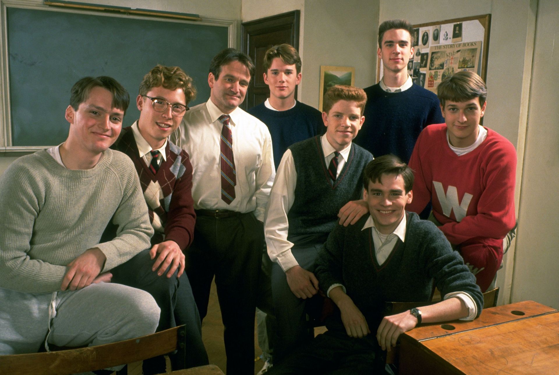 The star cast of Dead Poets Society (image via Walt Disney)