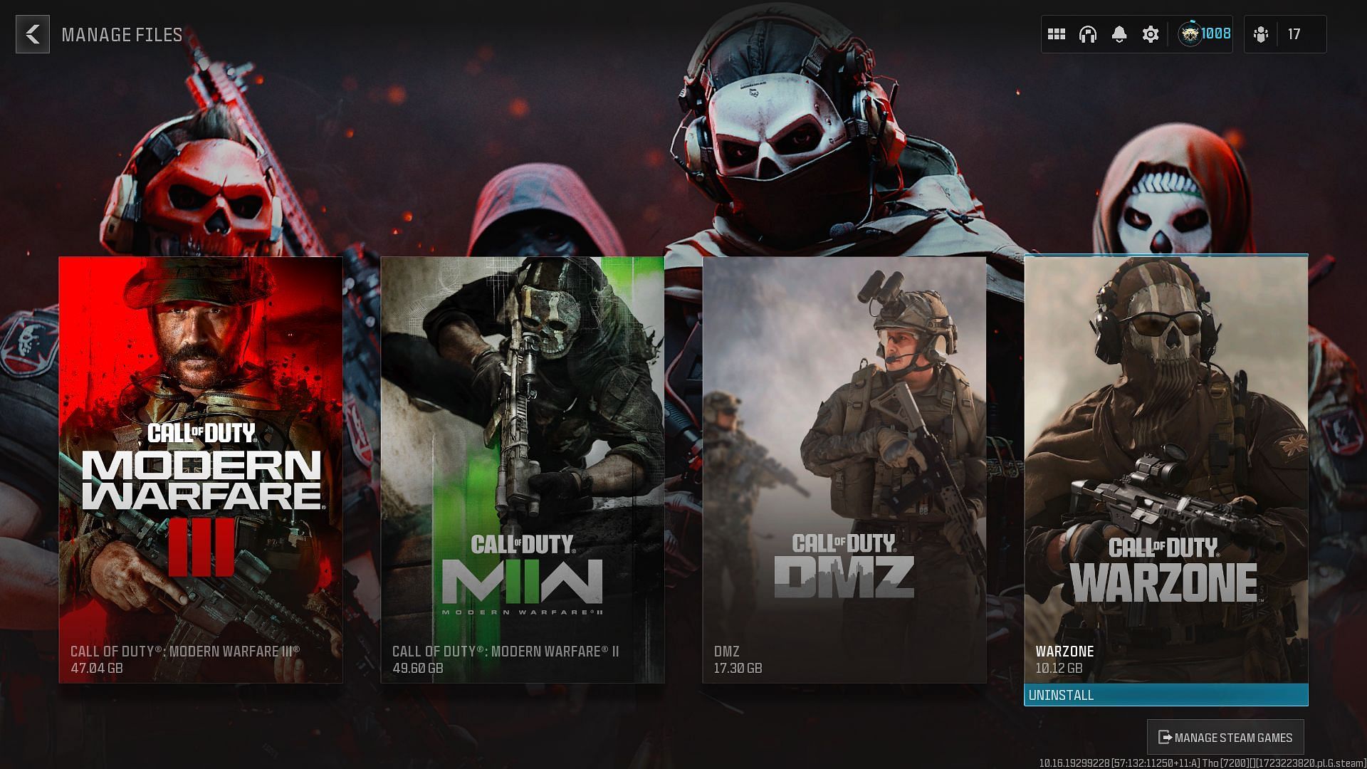 Uninstalling Warzone (Image via Activision)