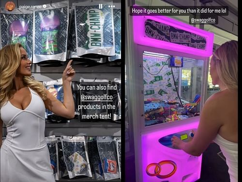 Paige Spiranac tries her luck with the claw machine at the BMW Championship (Image via Instagram @_paige.renee).