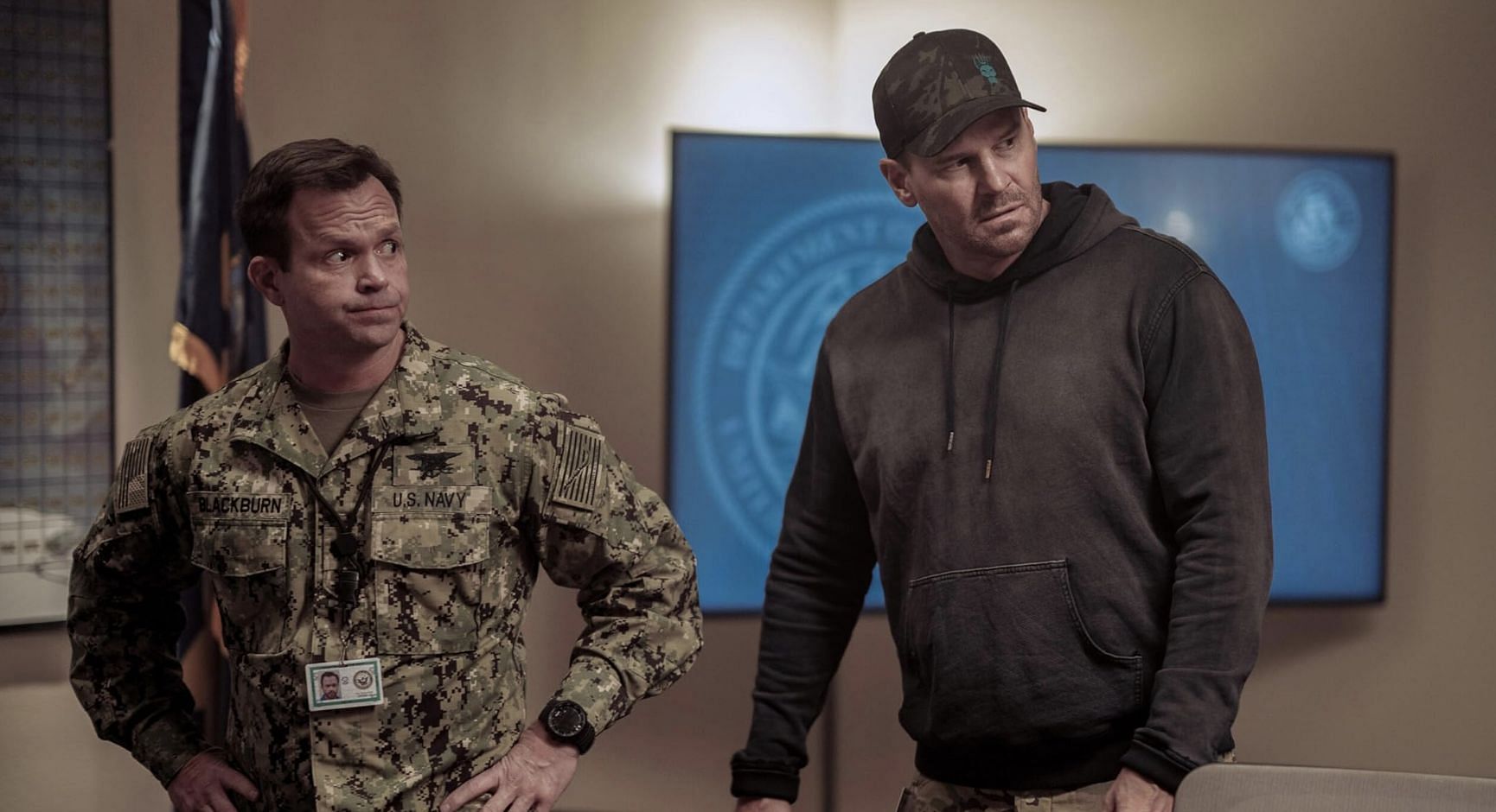 David Boreanaz and Judd Lormand (Image via Paramount Plus)