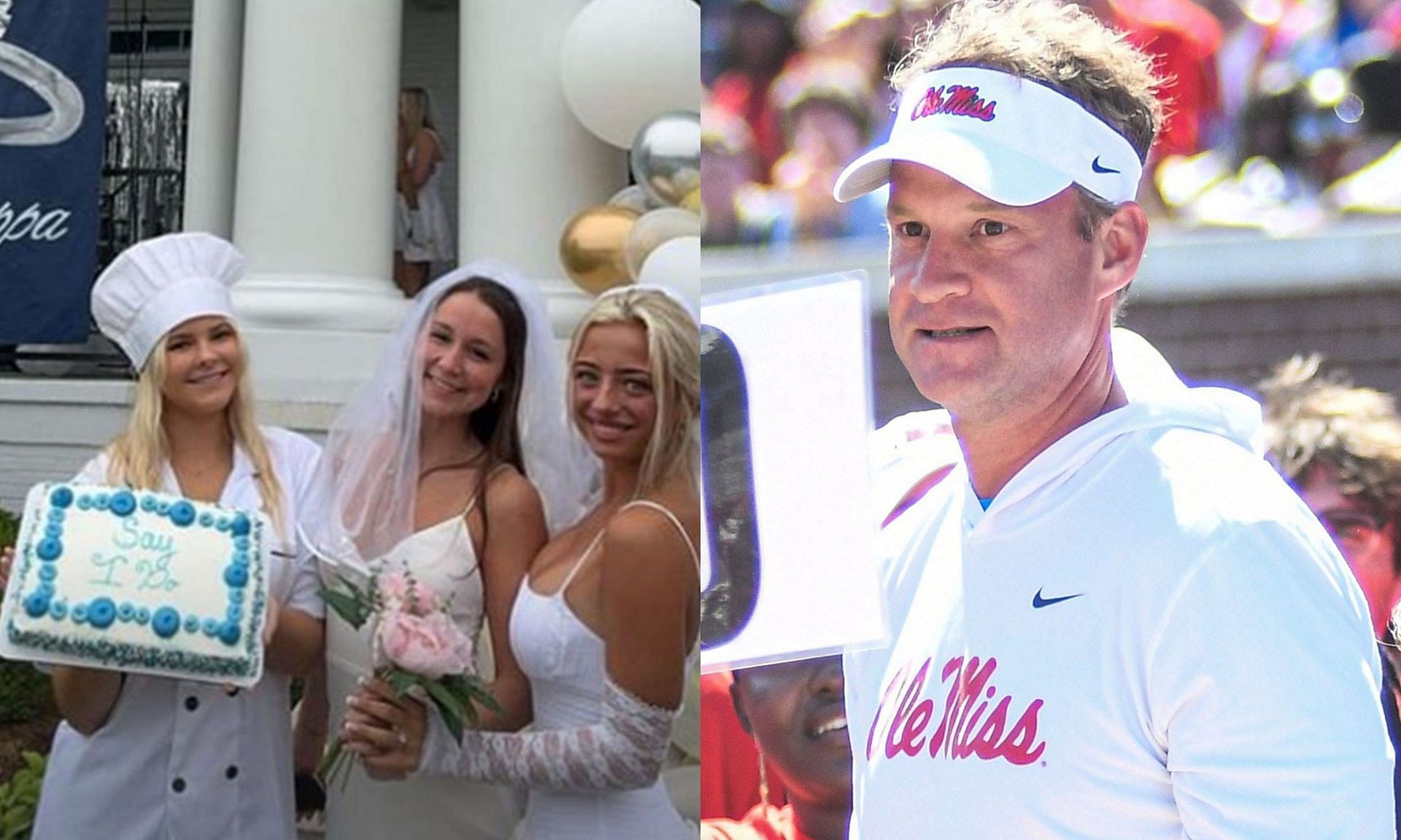 Lane Kiffin&rsquo;s daughter Landry shows up as a bride to special Ole Miss event.