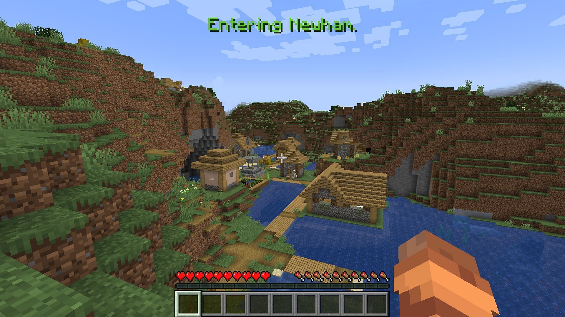 The name of a village as a player enters it (Image via Mojang)