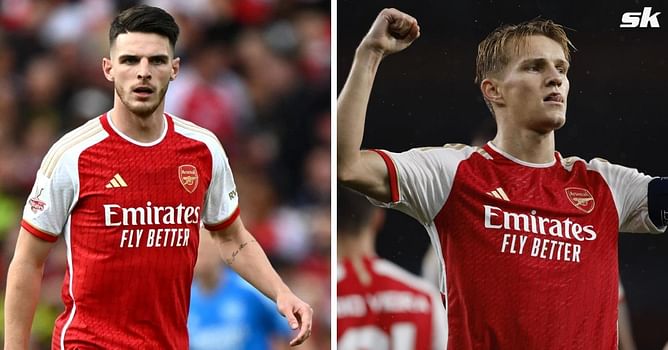 Declan Rice and Martin Odegaard praise Arsenal star on social media after their 2-0 win over Aston Villa