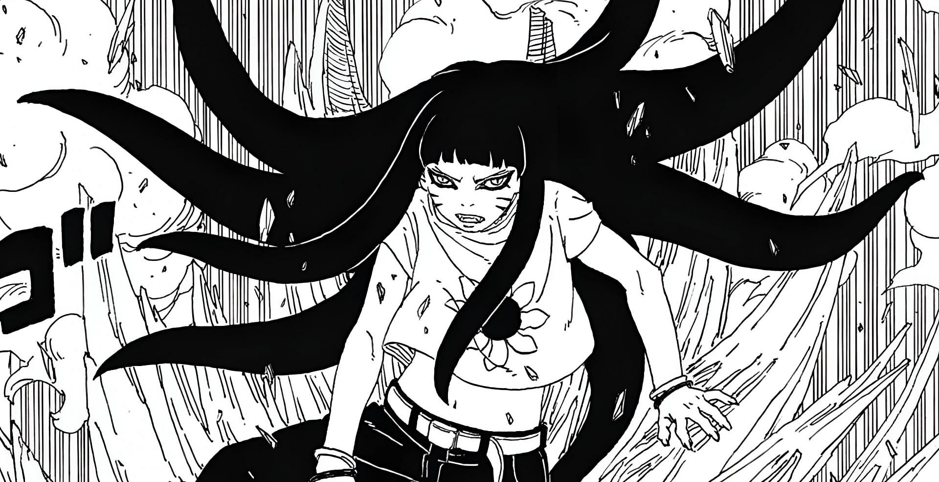 Himawari with the Nine-tails chakra (Image via Shueisha)