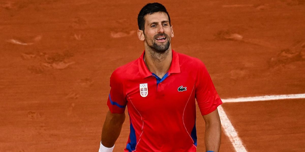 Novak Djokovic at the Paris Olympics. (Image via GETTY)