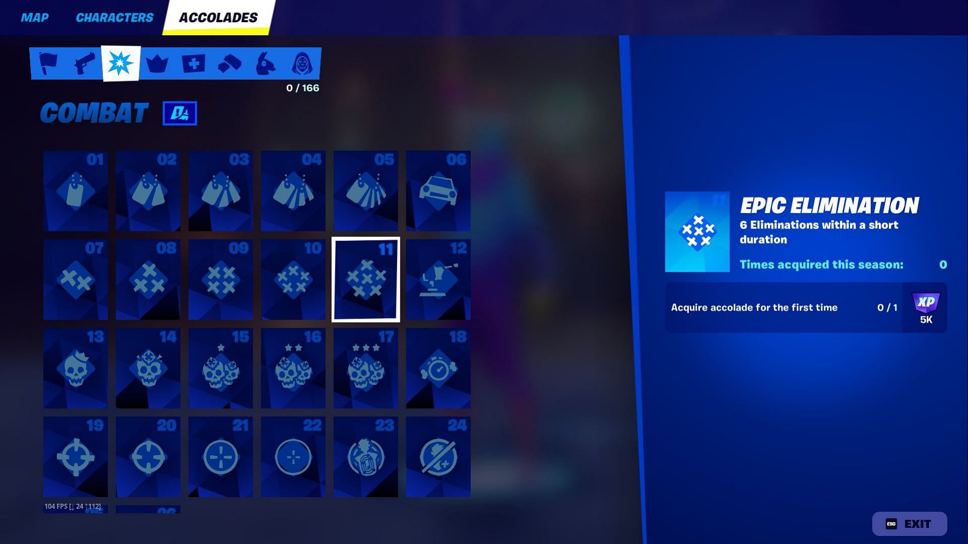 Fortnite Chapter 5 Season 4 Accolades: Combat (Image via Epic Games)