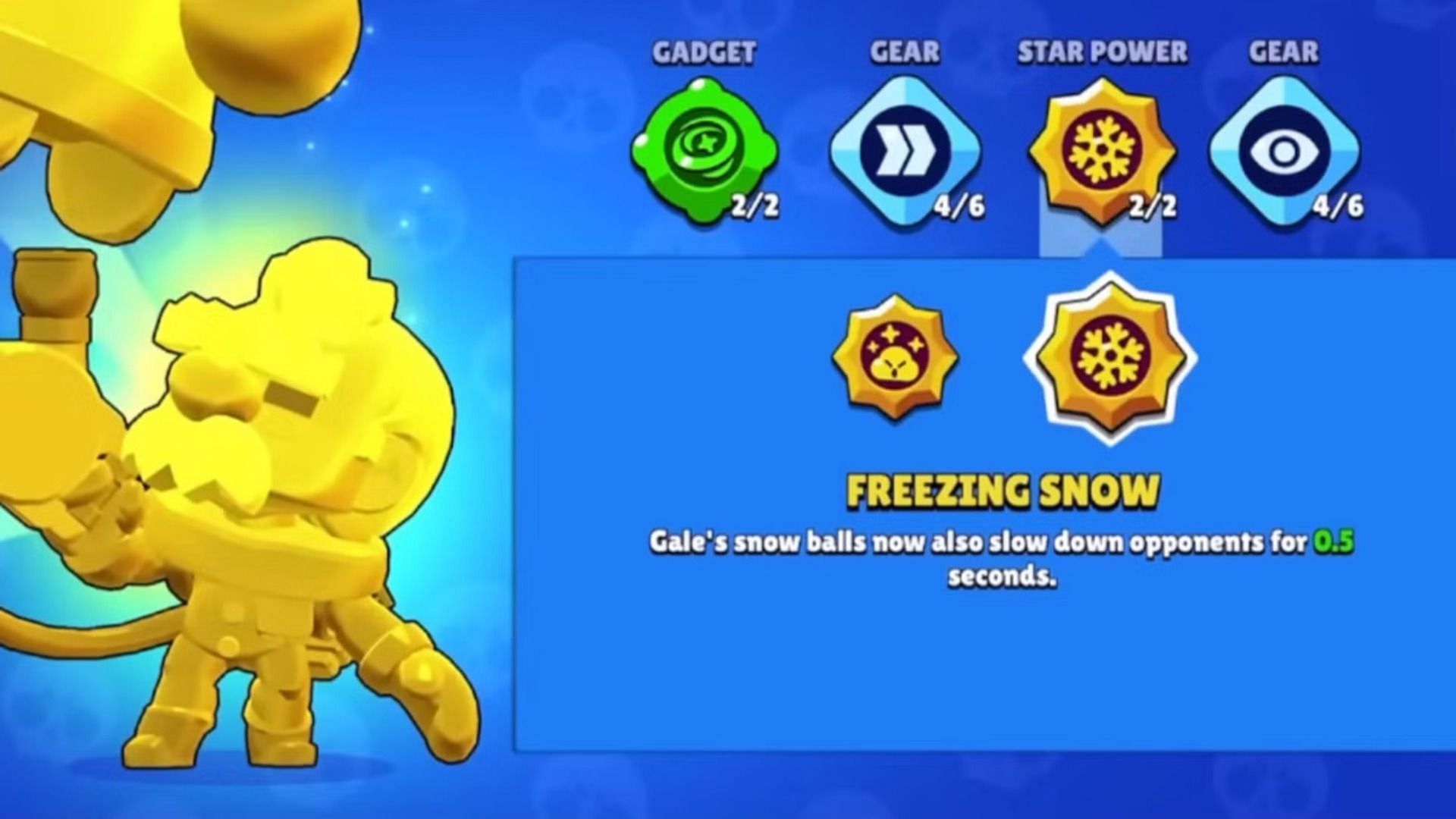 Brawl Stars Gale guide for Freezing Snow (Image via Supercell)