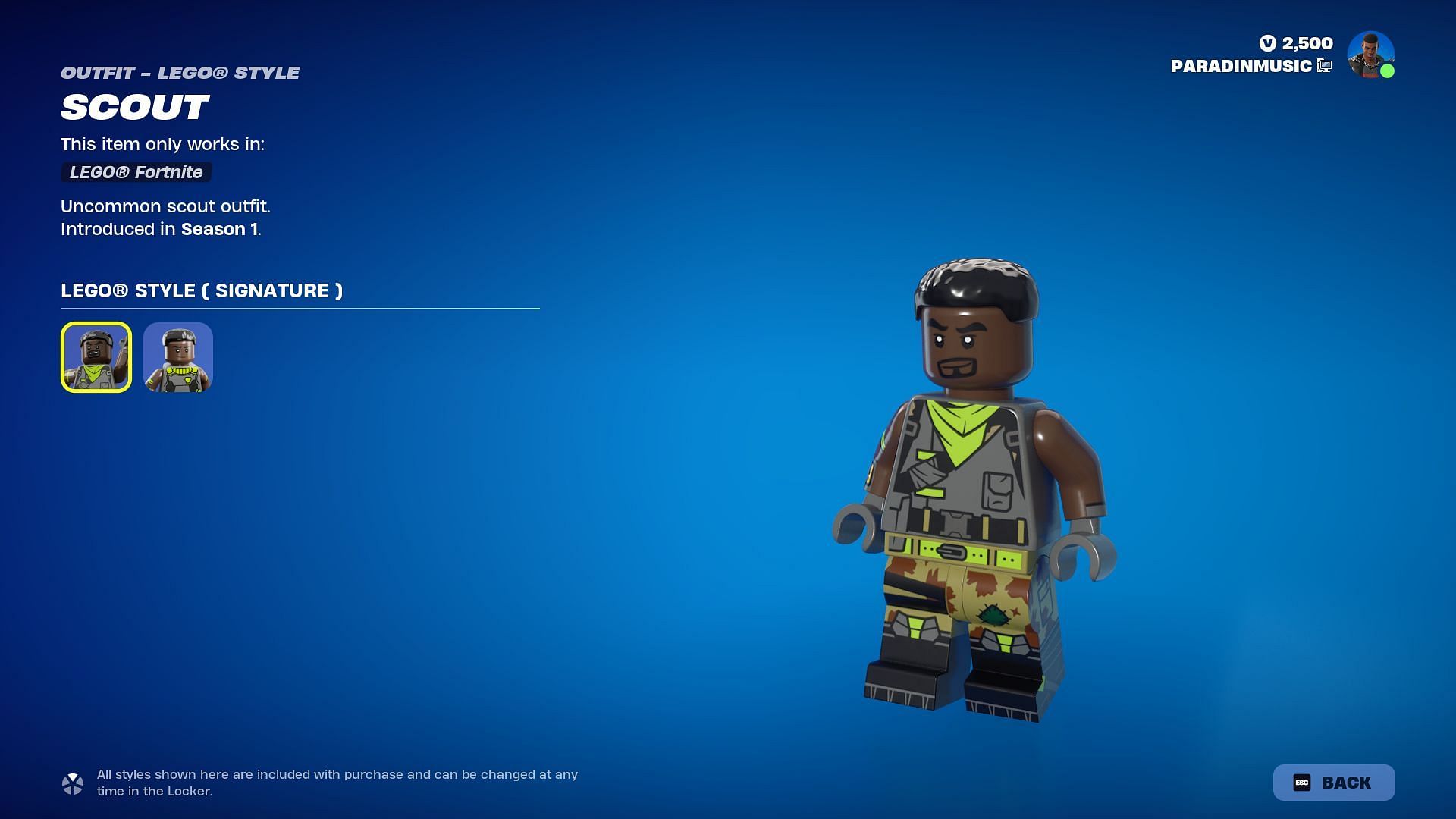 The LEGO version of Scout in Fortnite (Image via Epic Games)