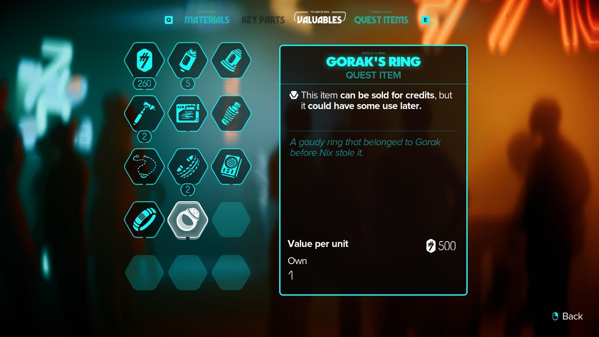 You can keep, sell, or return Gorok&#039;s ring (Image via Ubisoft)