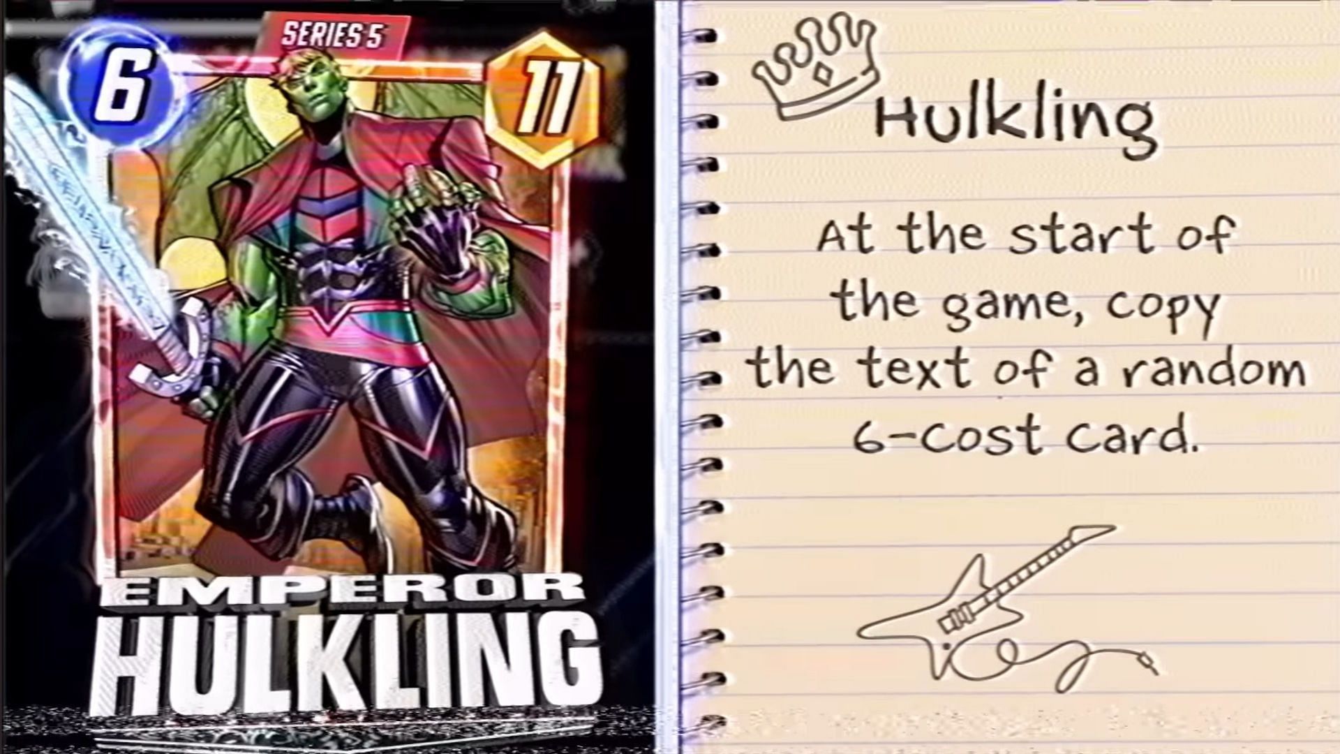 Emperor Hulking copies the text of random six-cost card (Image via Nuverse)