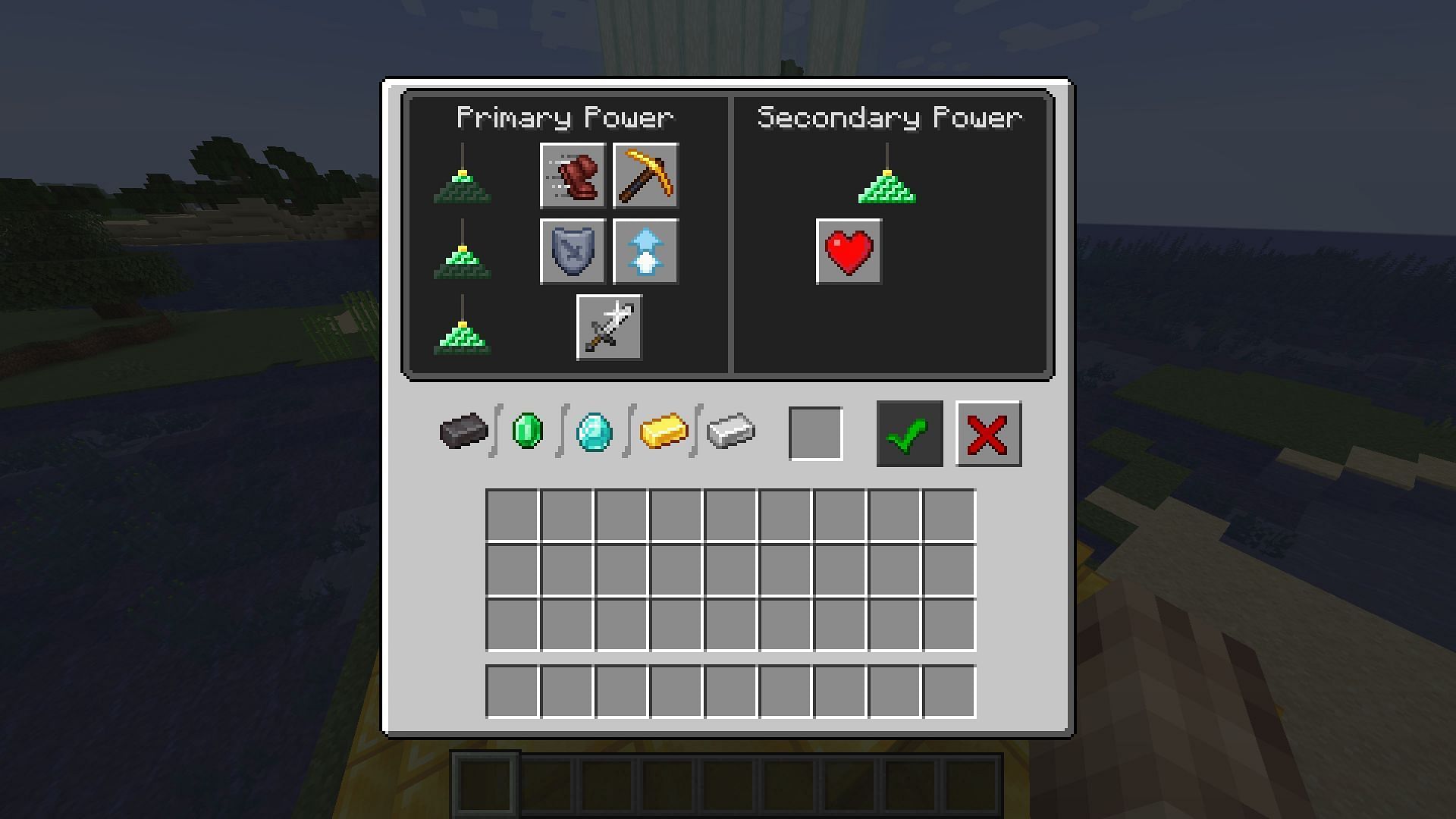 Beacons can activate five different Primary Powers and one Secondary Power (Image via Mojang)