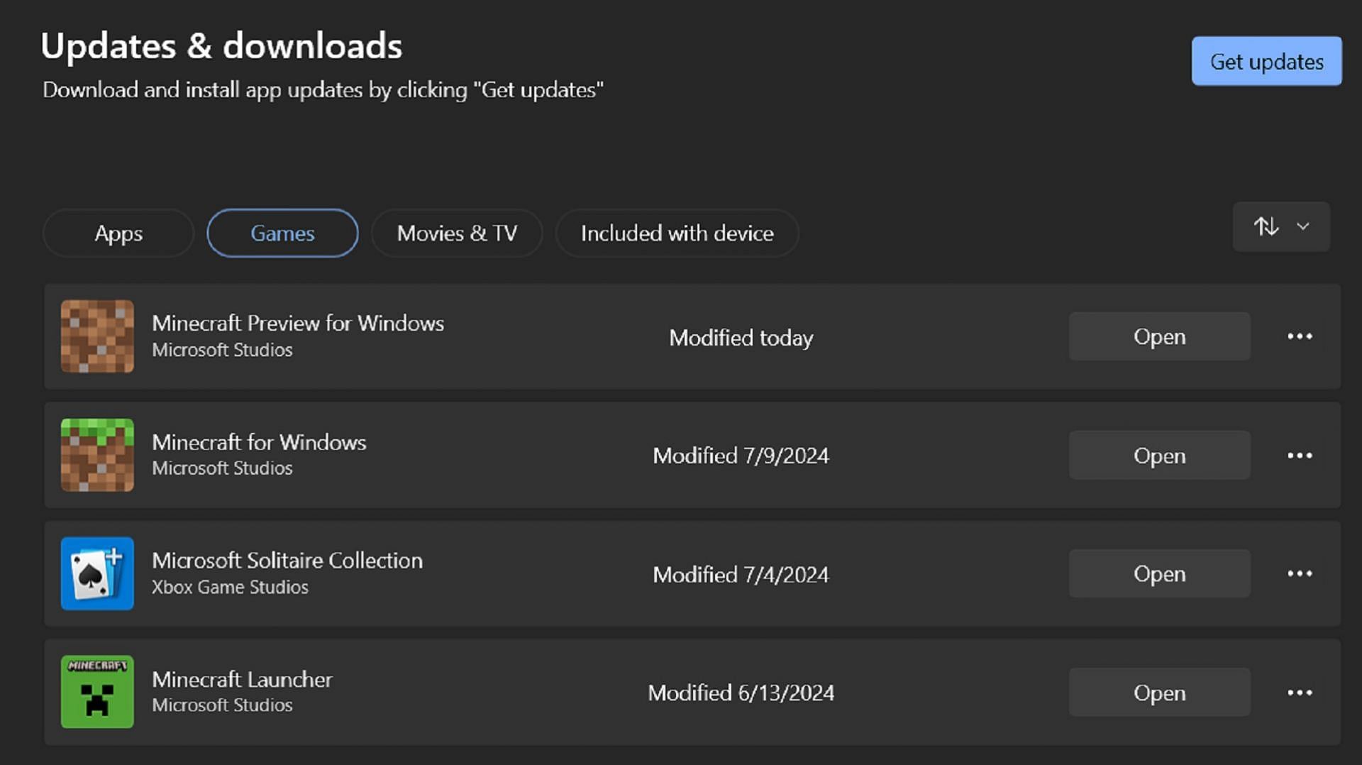 Minecraft previews can be a bit situational on Windows-based PCs when it comes to downloads (Image via Microsoft)