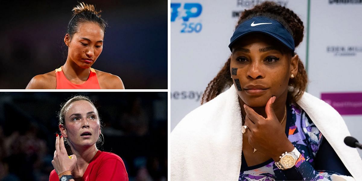 Zheng Qinwen, Donna Vekic and Serena Williams (Source: Getty)