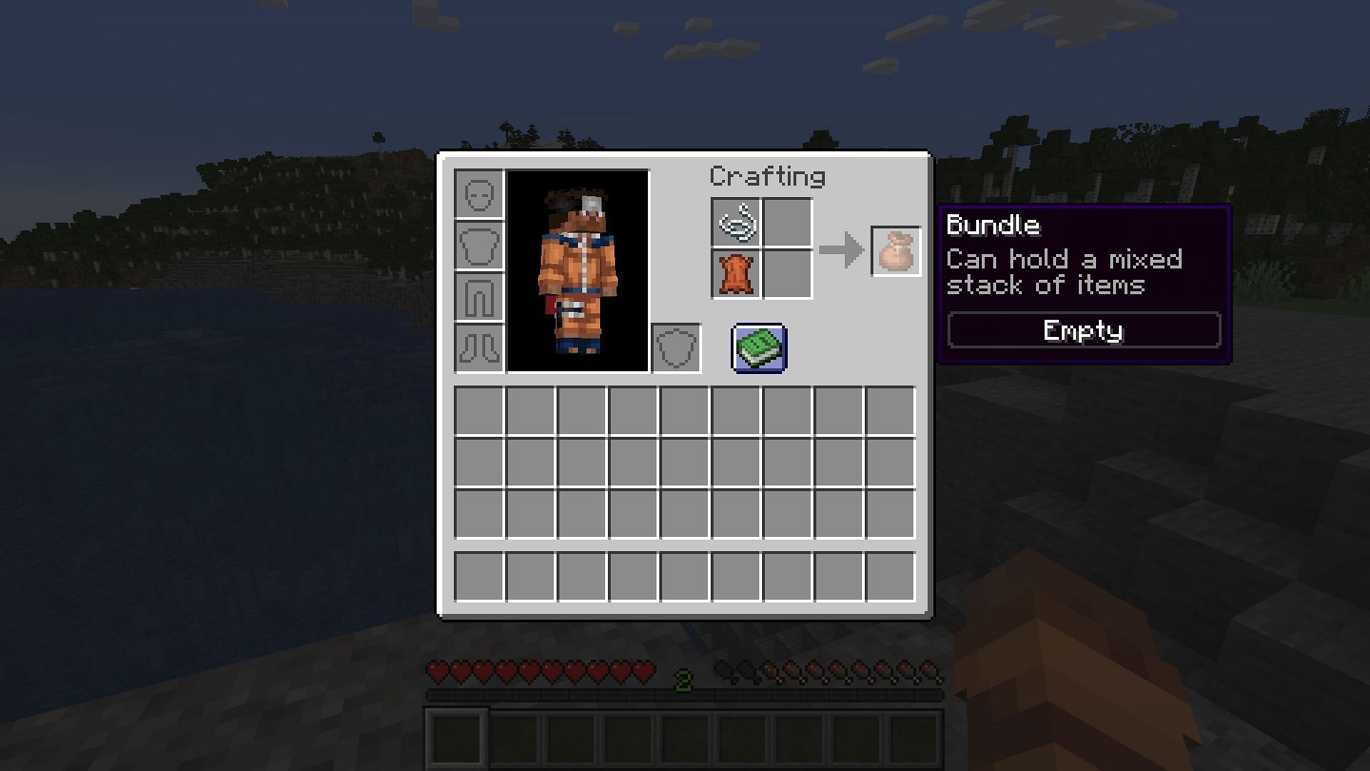 The bundle&#039;s new crafting recipe (Image via Mojang)