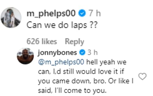 SS of Jon Jones' Instagram comments