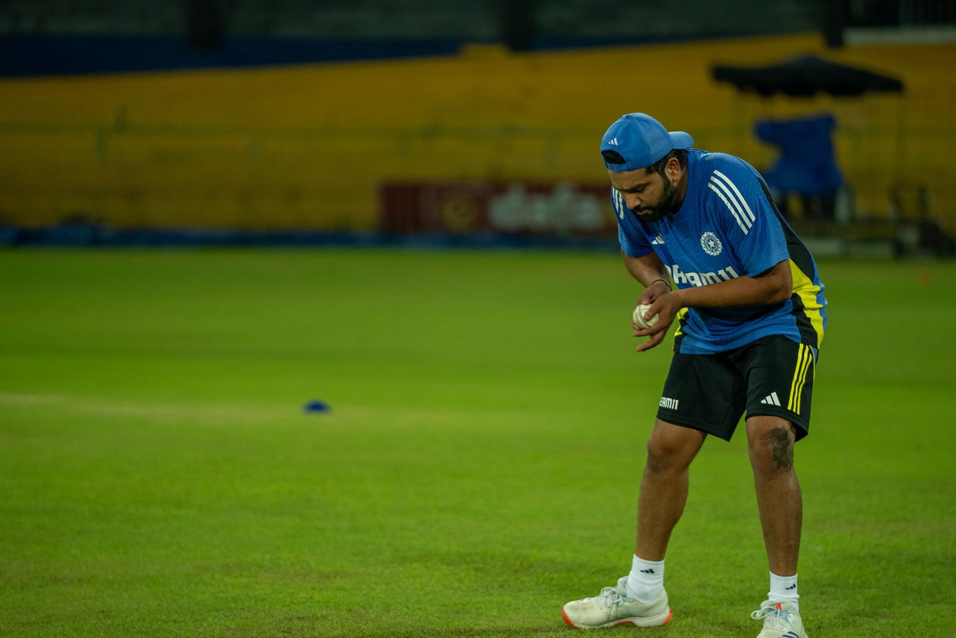 Rohit Sharma spotted during the practice session ahead of the first ODI (Image Courtesy: X/BCCI)