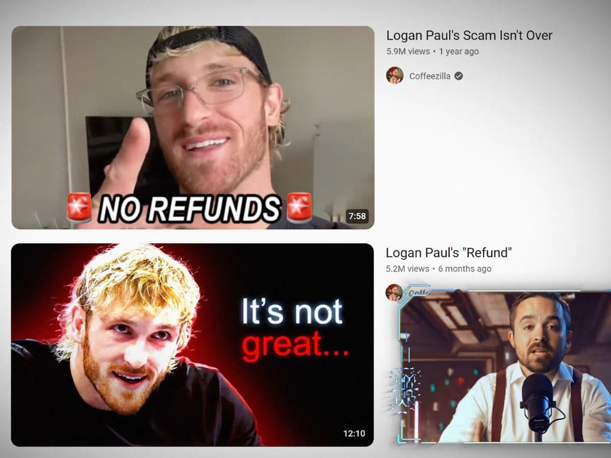 The two YouTube videos mentioned in Logan Paul&#039;s lawsuit (Image via YouTube)