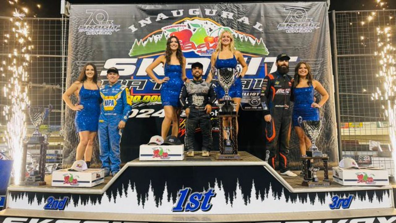 NASCAR Sprint car driver Rico Abreu wins at Skagit Speedway (Source: X/@HighLimitRacing)