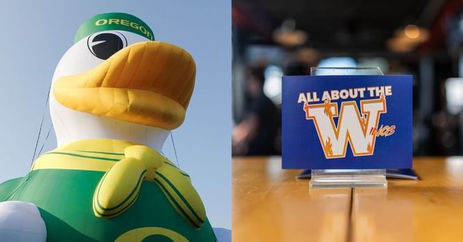 WATCH: Oregon football’s mascot continues to fuel rivalry against Washington Huskies amid Big Ten induction